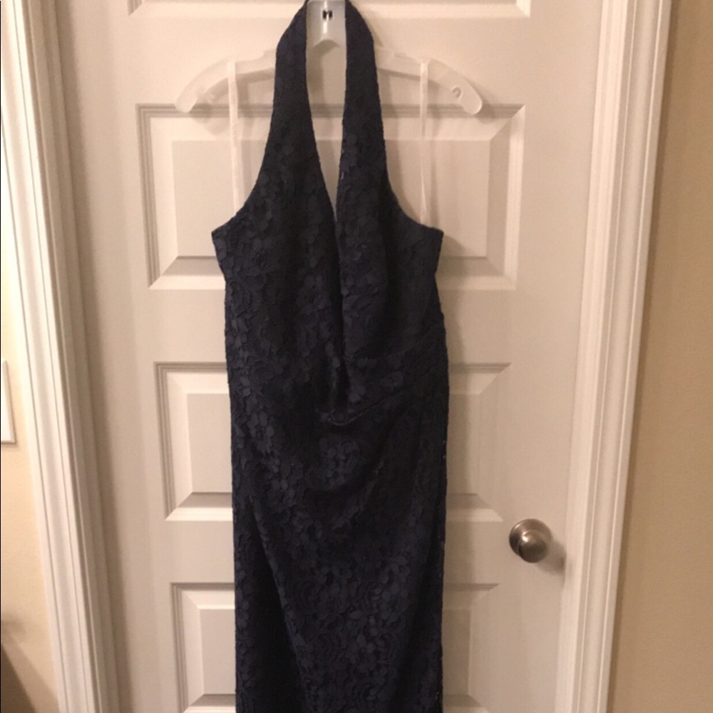Navy blue lace gown